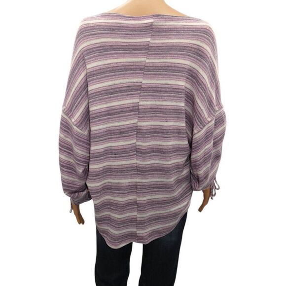 NWT Hummingbird Oversized Stripe Knit Top Boho Lagenlook Made in USA Size S - Picture 3 of 10
